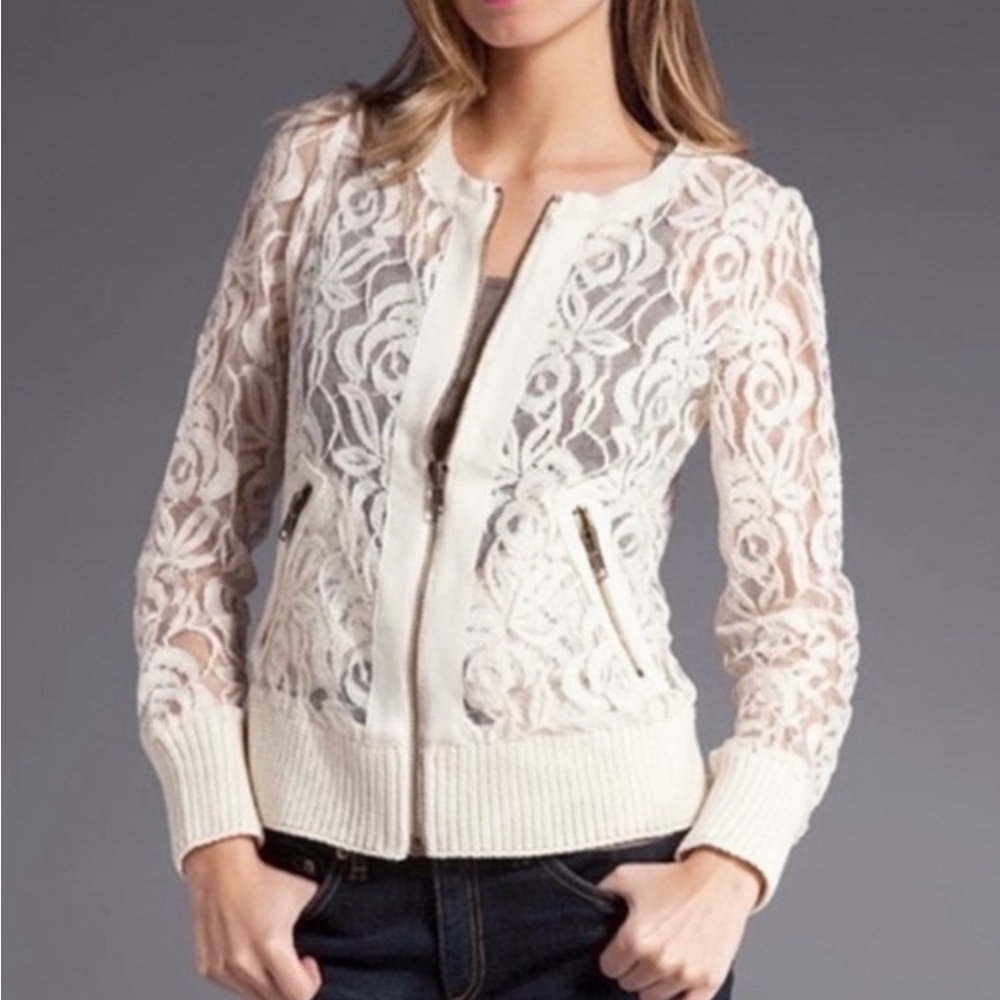 NWOT Free People Lace bomber jacket